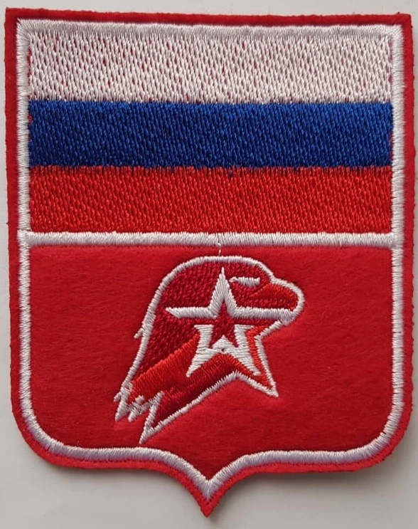Нарукавный шеврон Юнармии (вышитый). Орел с флагом